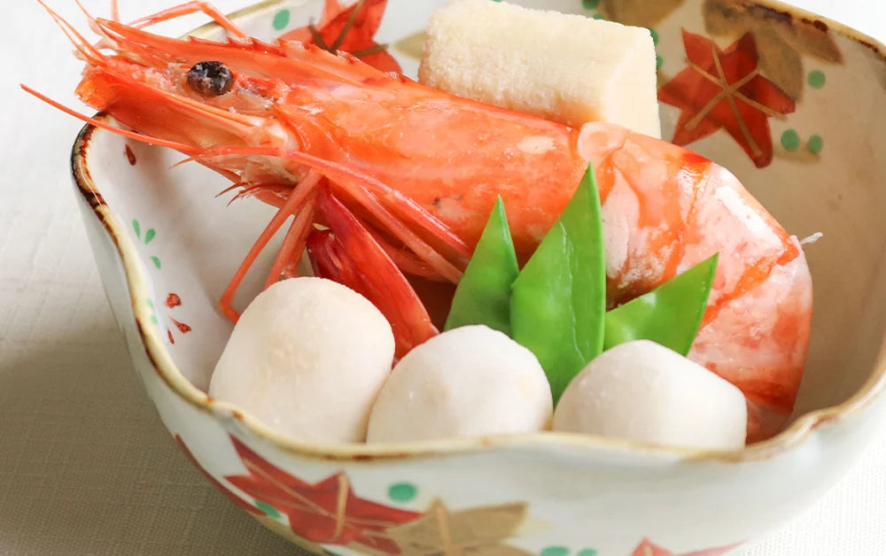 ＜透明醤油でつくっただし醤油＞　海老と里芋の含め煮